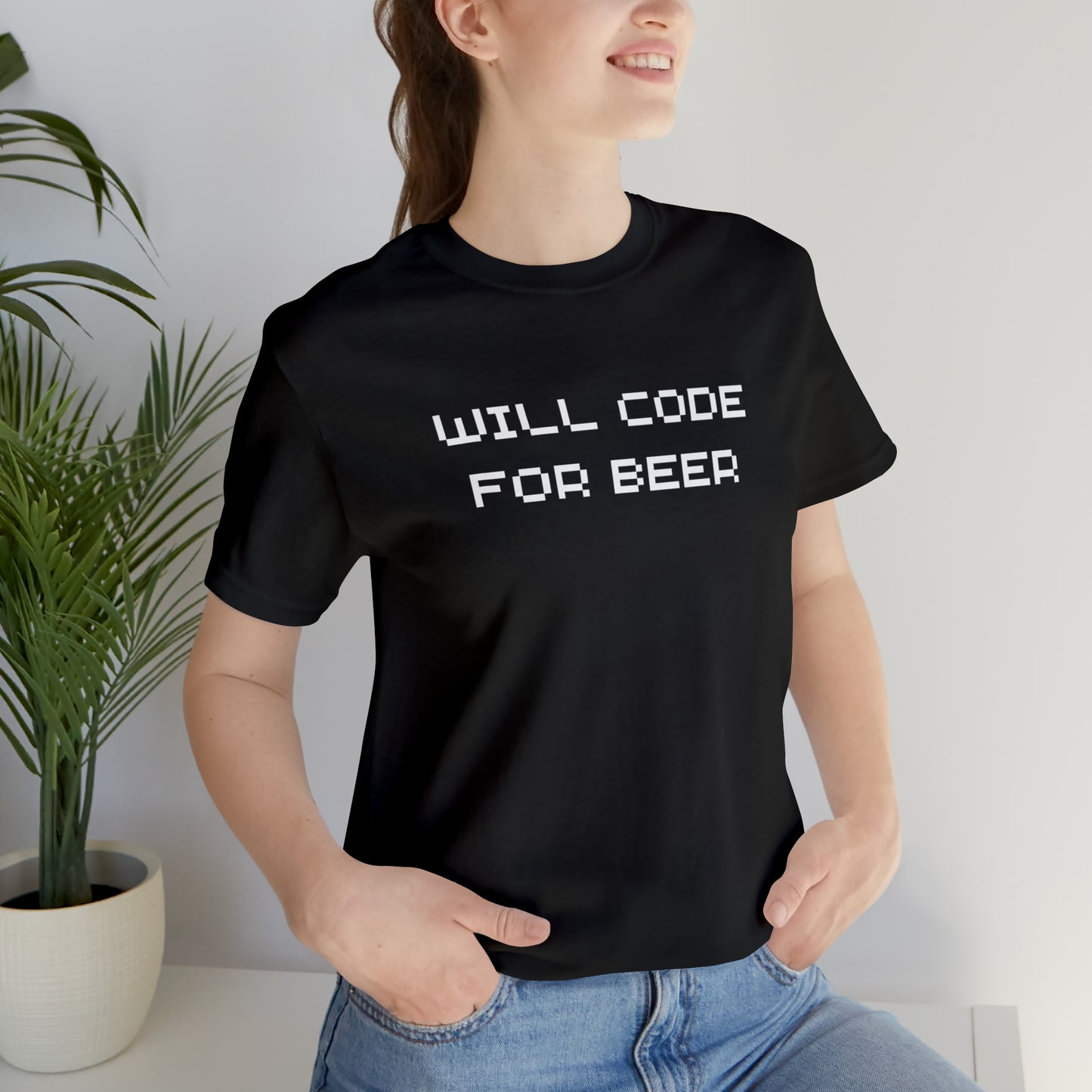 Will Code For Beer T-shirt With No Graphic - variation 3