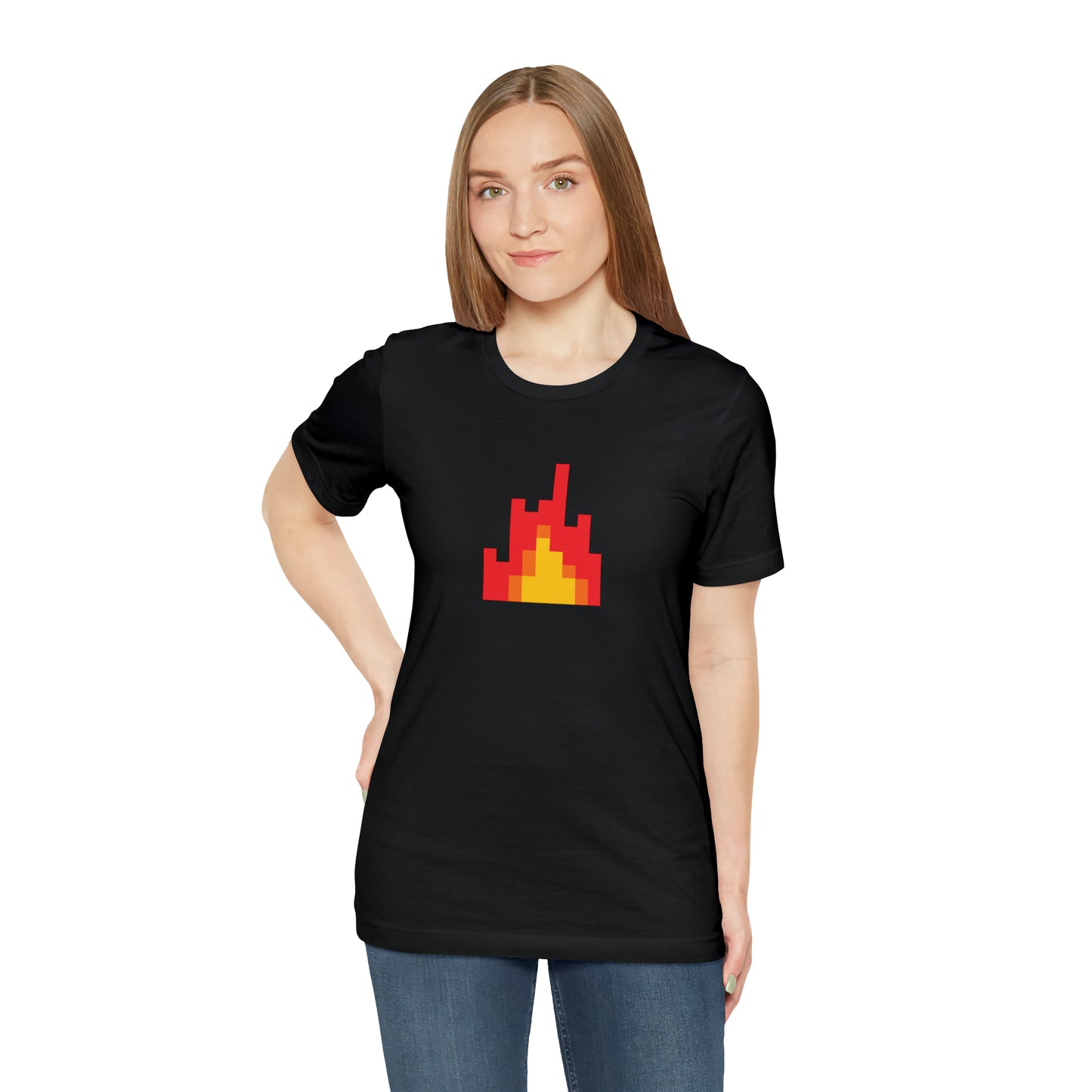 Fire shirt with 8-Bit Fire Graphic Trendy Teens