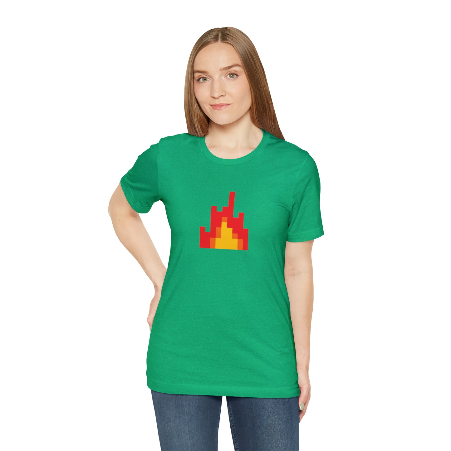 Fire shirt with 8-Bit Fire Graphic Trendy Teens