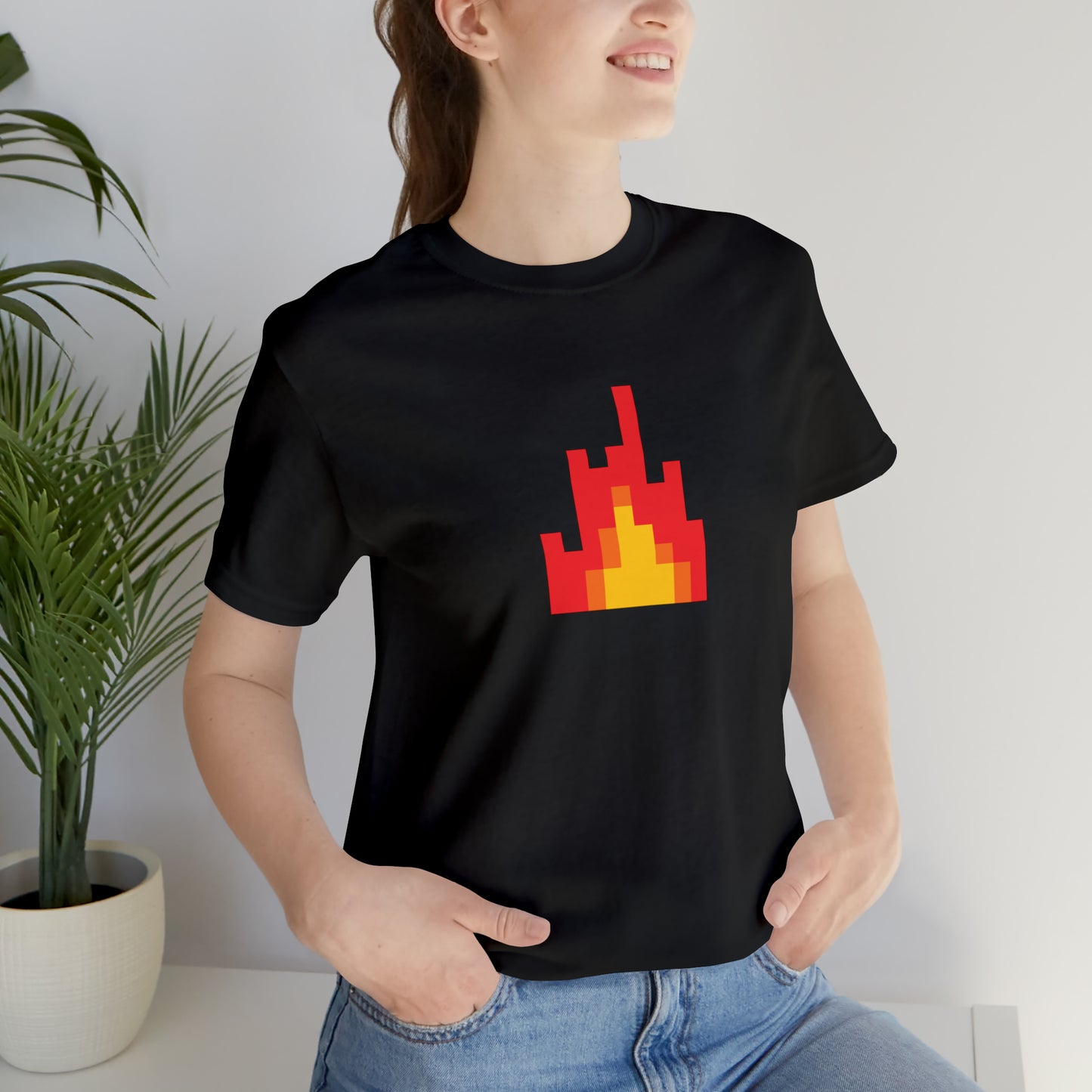 Fire shirt with 8-Bit Fire Graphic Trendy Teens