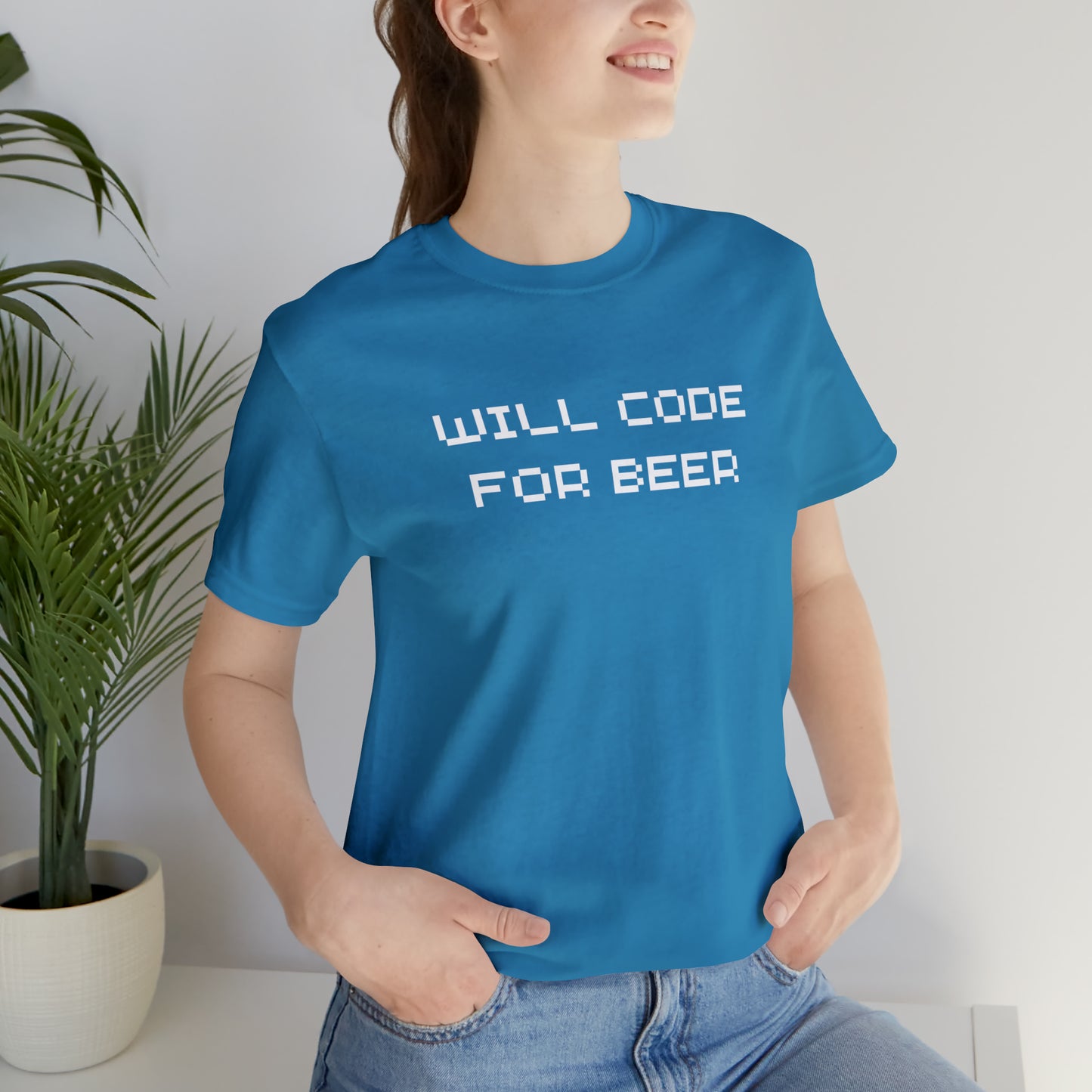 Will Code For Beer T-shirt With No Graphic - variation 3