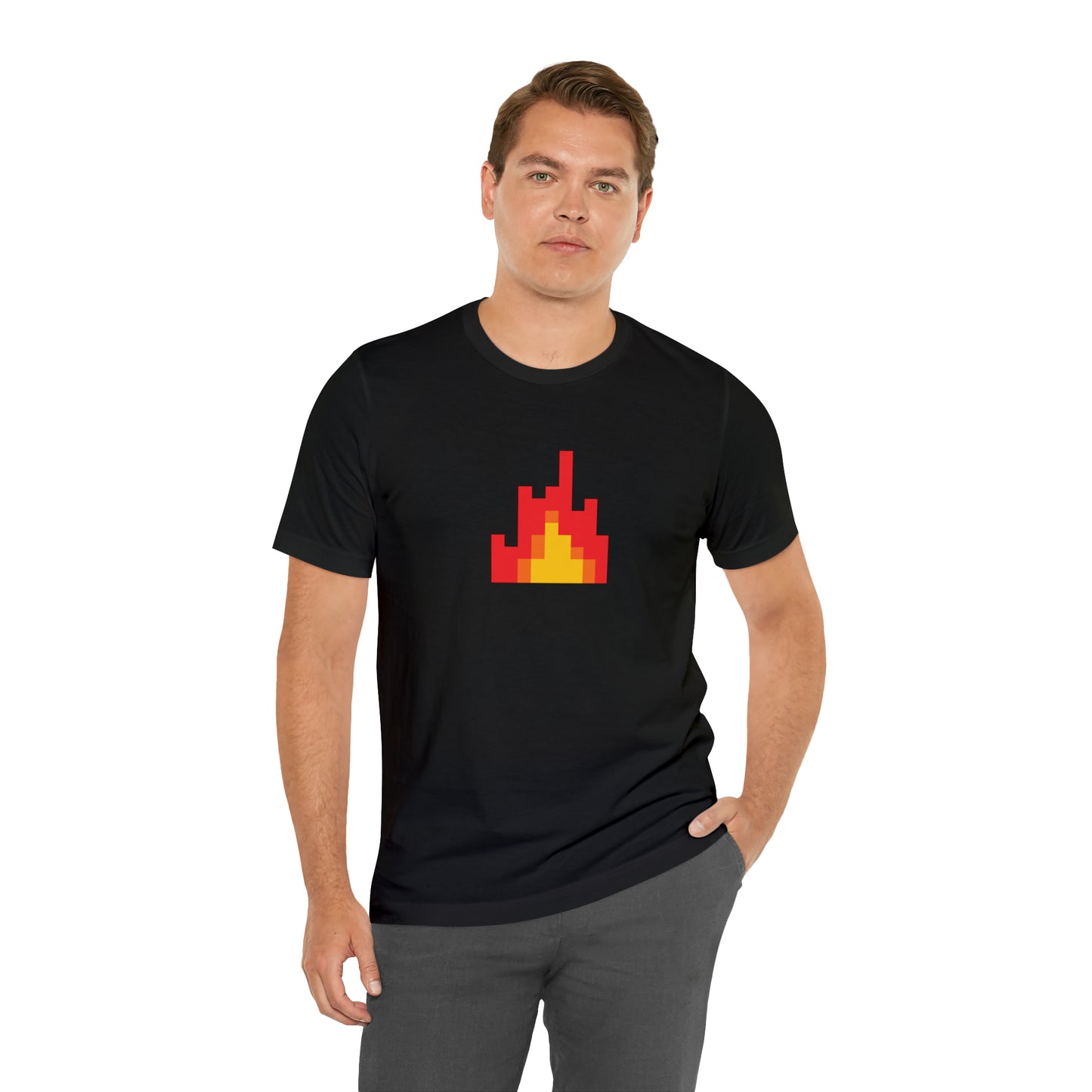 Fire shirt with 8-Bit Fire Graphic Trendy Teens