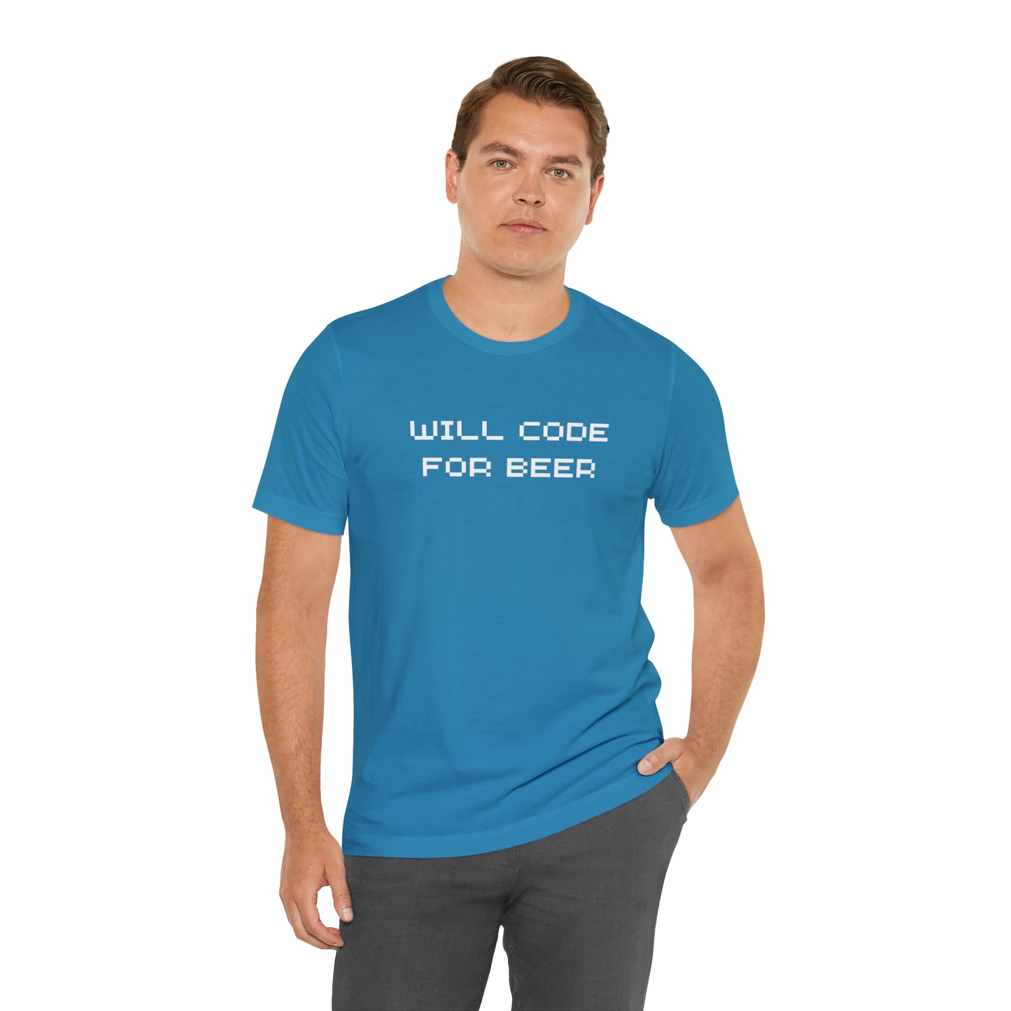 Will Code For Beer T-shirt With No Graphic - variation 3