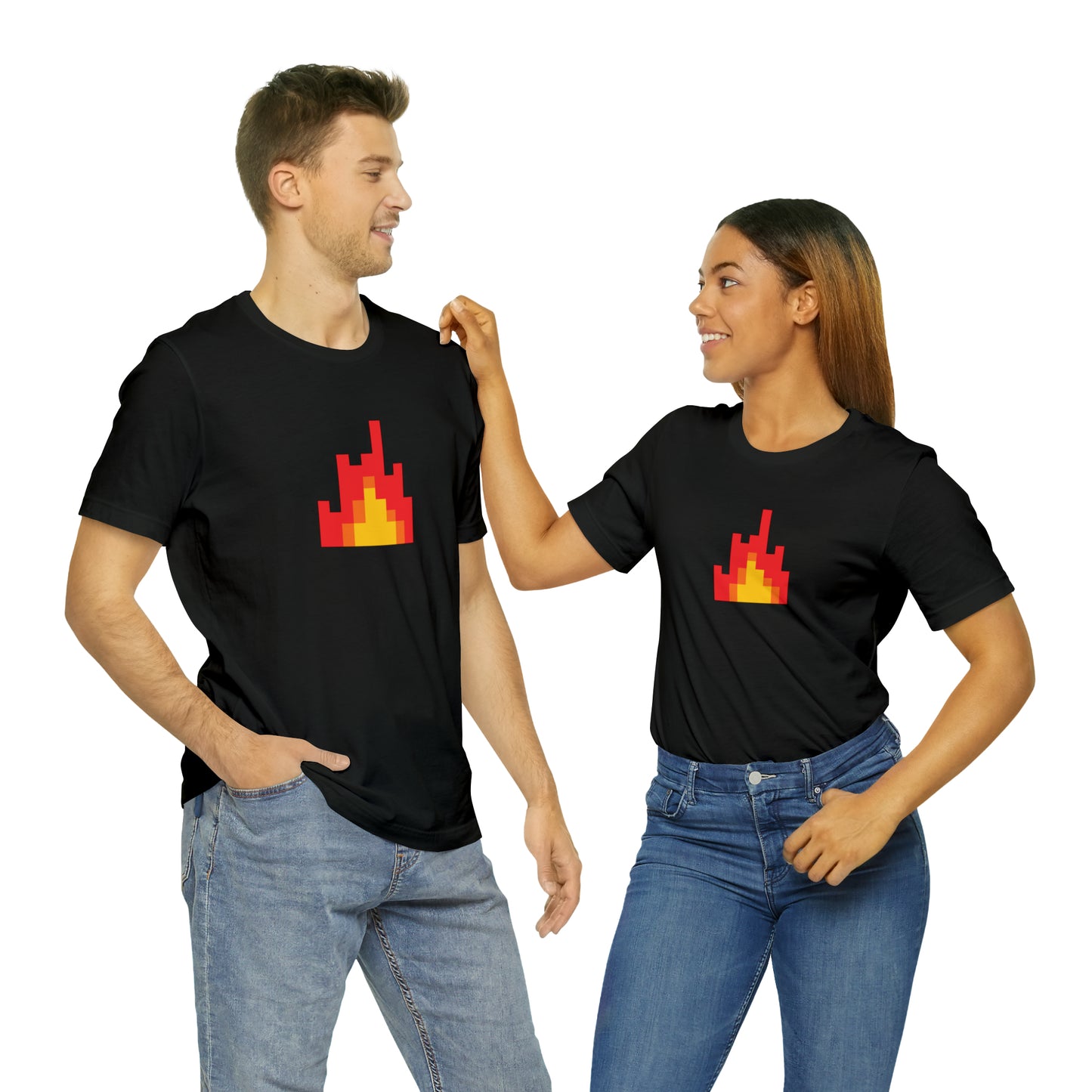 Fire shirt with 8-Bit Fire Graphic Trendy Teens