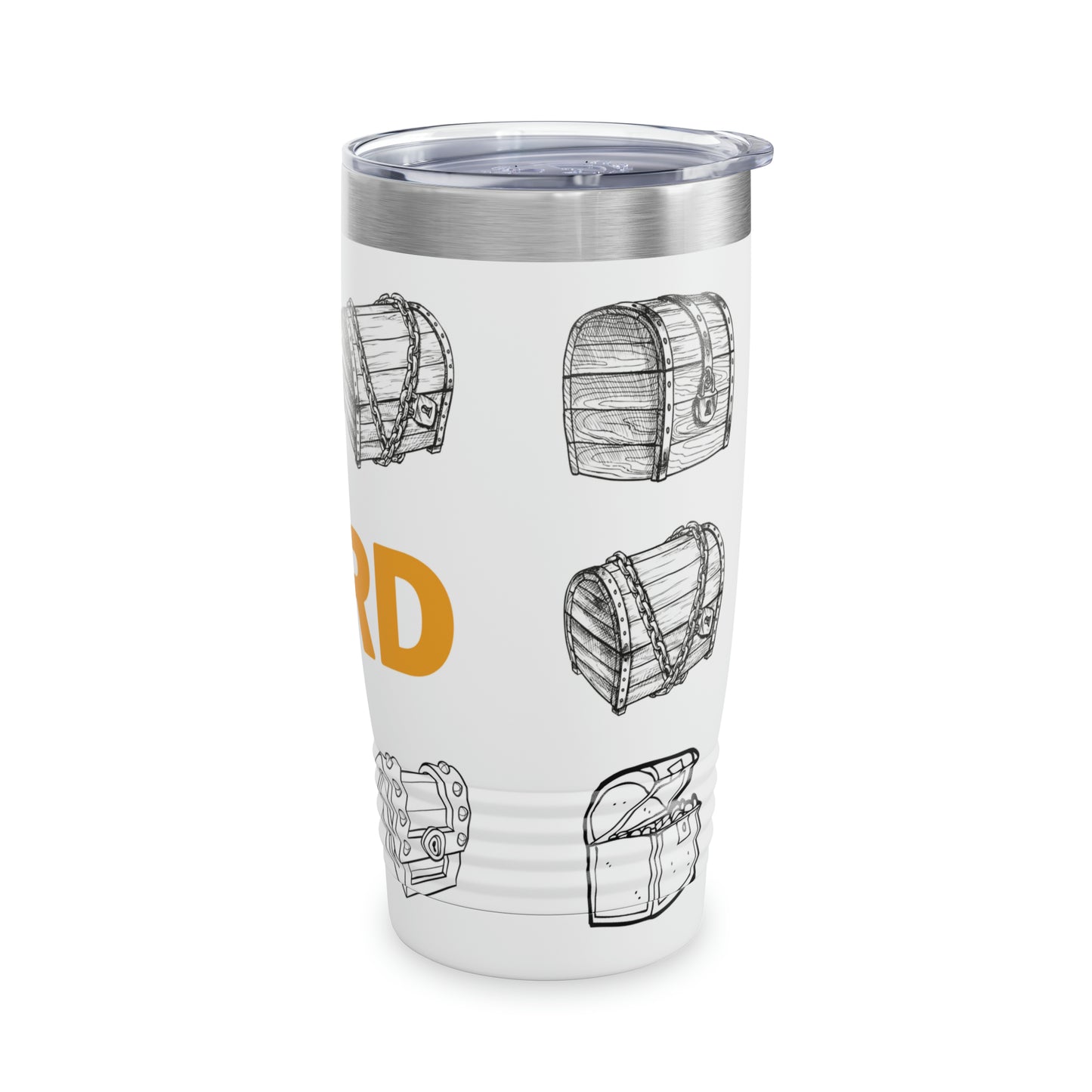 Nerd Treasure Chest - Black and White - With Logo - Ringneck Tumbler, 20oz
