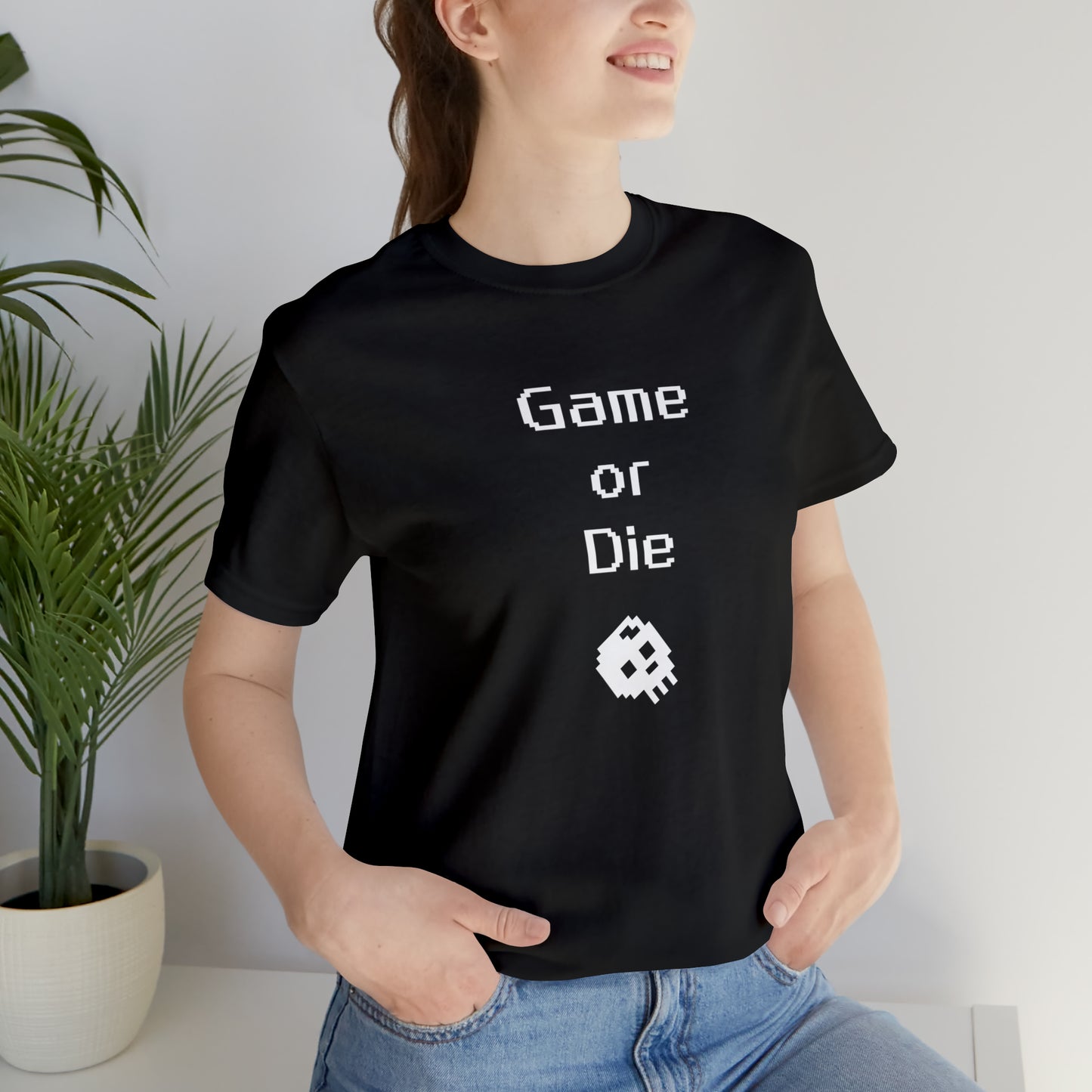Game Or Die T-Shirt (8-bit with skull)
