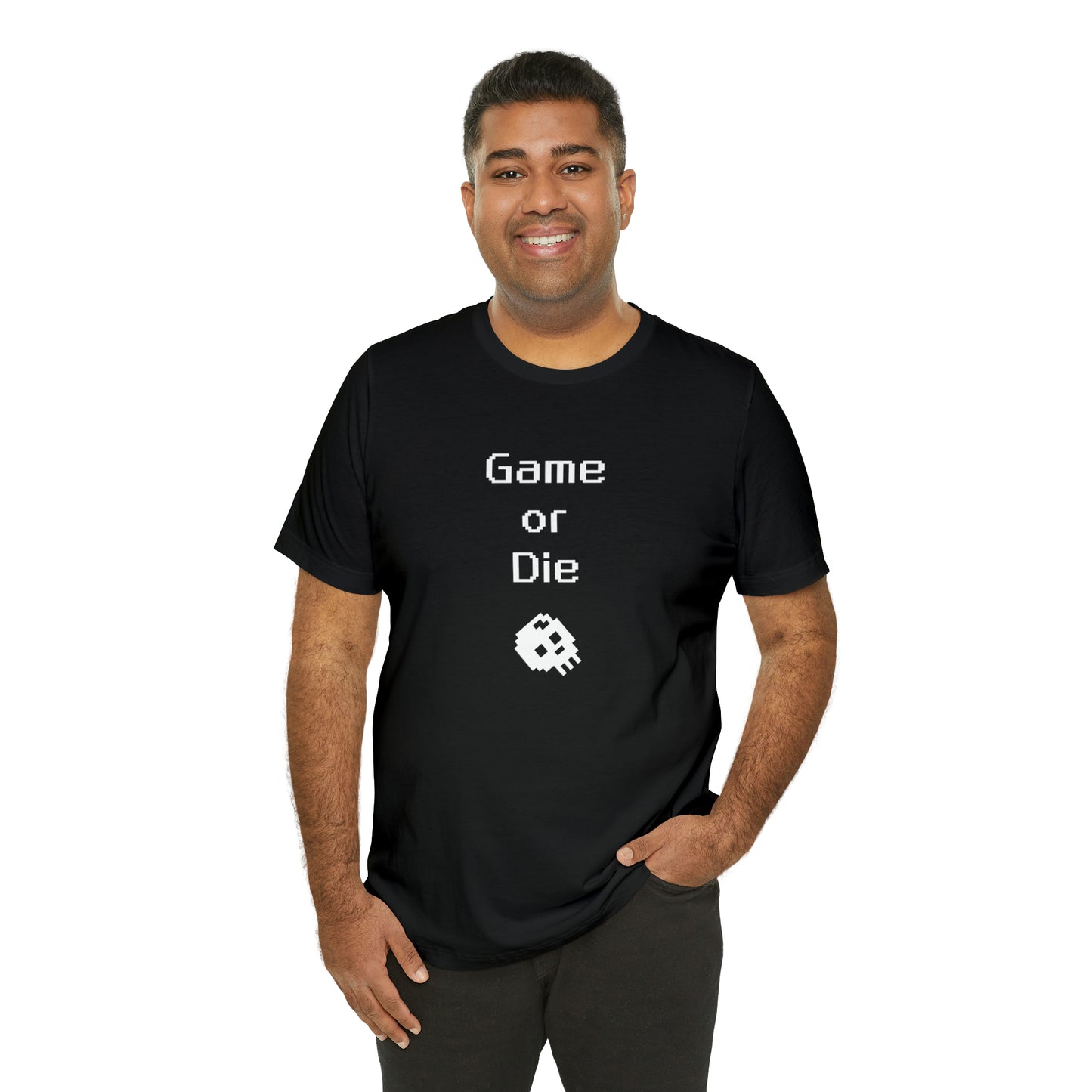 Game Or Die T-Shirt (8-bit with skull)