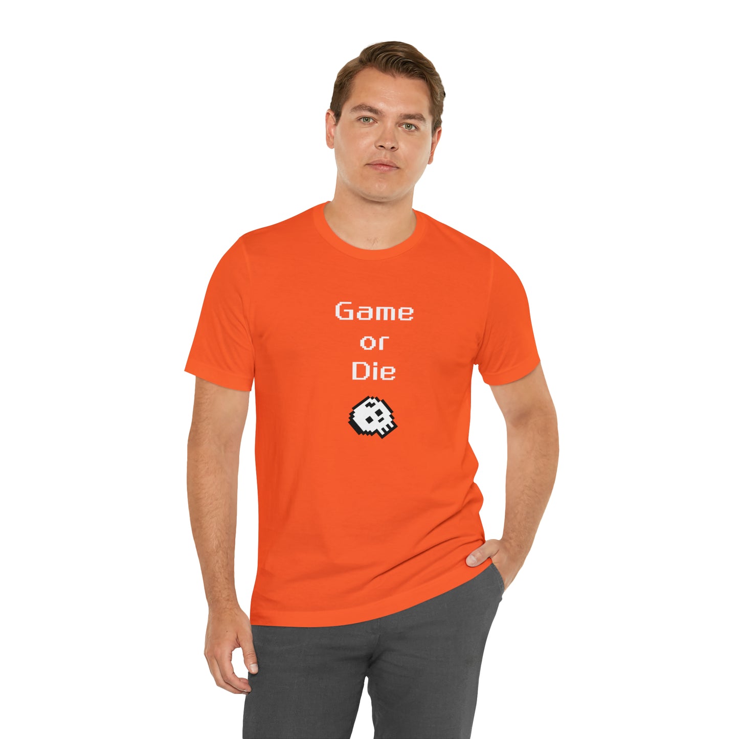 Game Or Die T-Shirt (8-bit with skull)