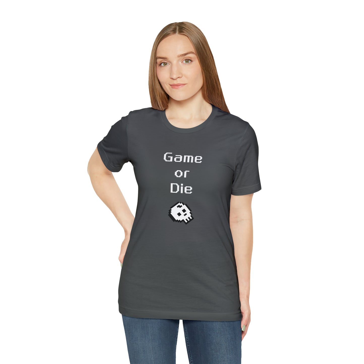Game Or Die T-Shirt (8-bit with skull)