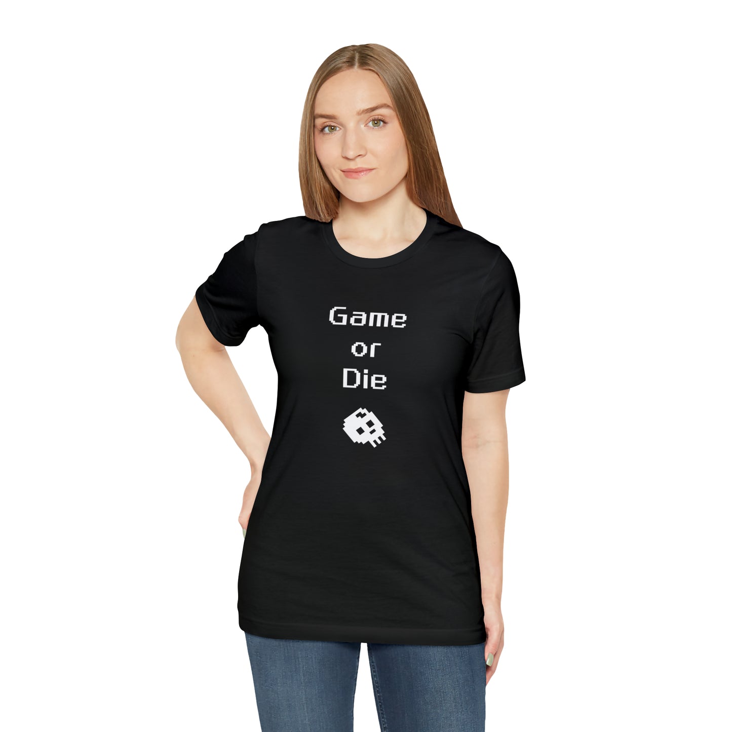 Game Or Die T-Shirt (8-bit with skull)