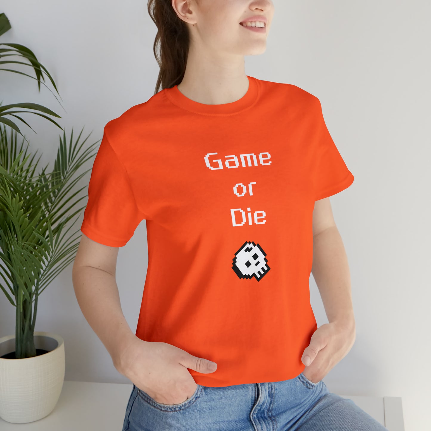 Game Or Die T-Shirt (8-bit with skull)