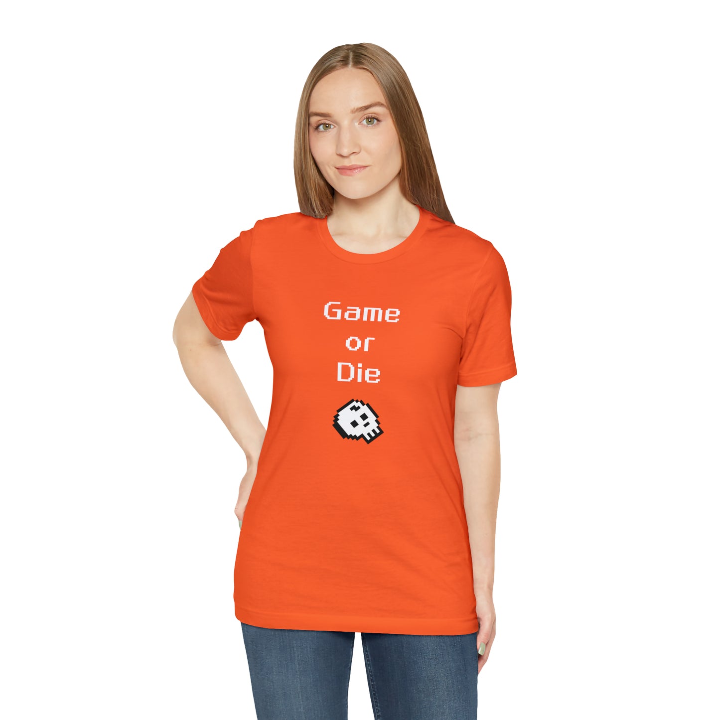 Game Or Die T-Shirt (8-bit with skull)